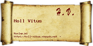 Holl Vitus névjegykártya